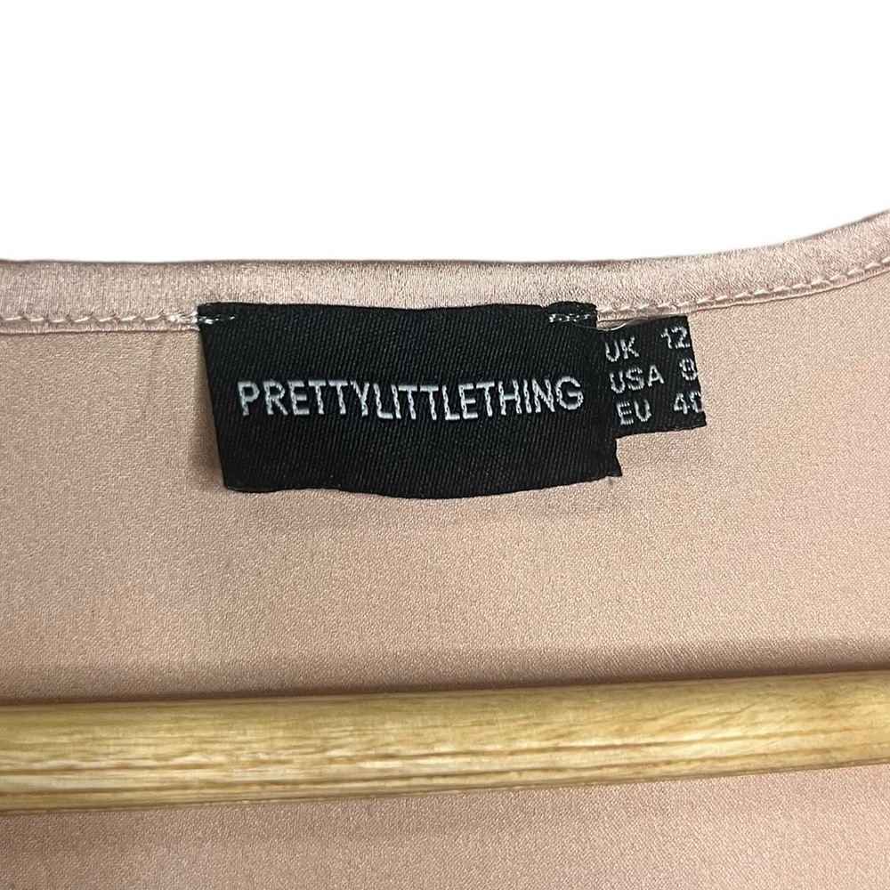 PrettyLittleThing Satin Blush Dress - Picture 7 of 7